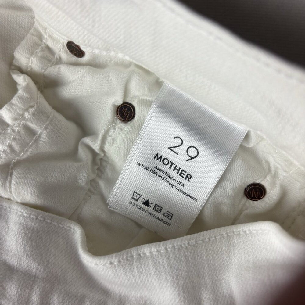 Mother The Rambler Zip Ankle Fairest of Them All Straight Jeans White Size 29 - Picture 6 of 13